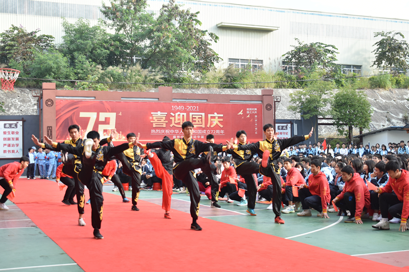 学生们在校园会展示武术表演彰显中华精神.JPG