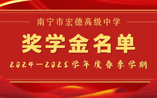 榜样的力量|南宁市宏德高级中学2024—2025年度春季学期奖学金名单